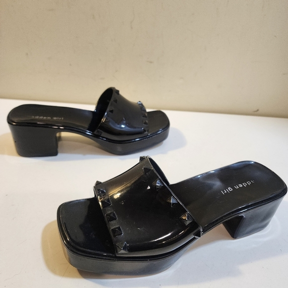 Madden Girl Paccer Slides Black Studded Chunky platform size 8 - Picture 3 of 13